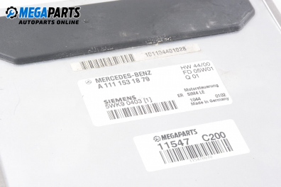 ECU for Mercedes-Benz C-Class 203 (W/S/CL) 2.0 Kompressor, 163 hp, coupe automatic, 2001 № A 111 153 18 79