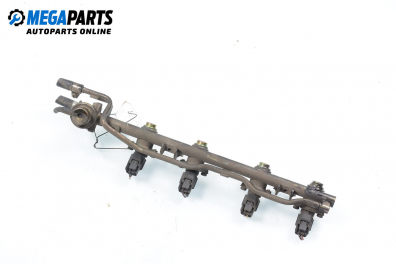 Fuel rail with injectors for Nissan Primera (P11) 1.6 16V, 99 hp, sedan, 1998