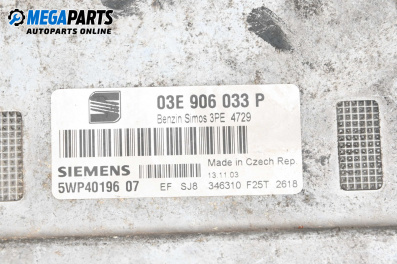 ECU for Seat Ibiza III Hatchback (02.2002 - 11.2009) 1.2, 64 hp, № 03E 906 033 P