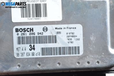 ECU for Peugeot 206 CC Cabrio (09.2000 - 12.2008) 1.6 16V, 109 hp, № 0 261 206 942