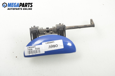 Outer handle for Peugeot 206 1.4, 75 hp, hatchback, 3 doors, 2001, position: left