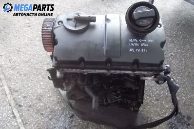 Motor pentru Volkswagen Golf IV 1.9 TDI, 115 cp, hatchback, 3 uși, 2000 code: AJM