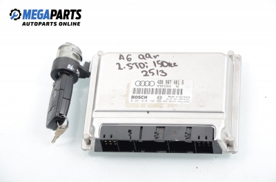 ECU mit zündschlüssel für Audi A6 (C5) 2.5 TDI, 150 hp, sedan, 1999 № Bosch 0 281 010 148