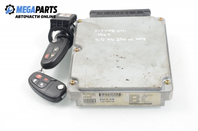 ECU incl. ignition key and immobilizer for Jaguar X-Type 3.0, 230 hp, sedan, 2001 № 1X43-10K975-BC