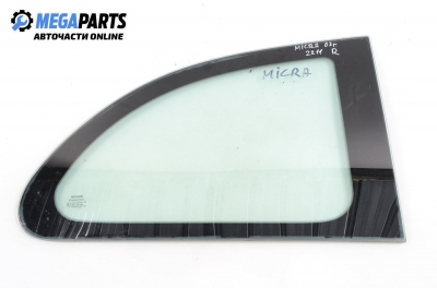 Vent window for Nissan Micra 1.2 16V, 80 hp, 3 doors, 2003, position: rear - right
