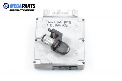 ECU incl. ignition key for Ford Focus 1.8 16V, 115 hp, hatchback, 5 doors, 2000 № 98AB 12A650 CFG