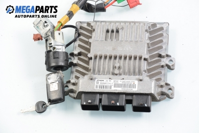 ECU mit zündschlüssel für Peugeot 1007 1.4 HDi, 68 hp, 3 türen, 2007 № Siemens SID 804