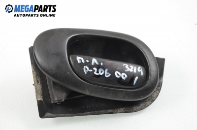 Inner handle for Peugeot 206 2.0 HDI, 90 hp, hatchback, 3 doors, 2000, position: left
