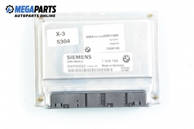 ECU for BMW X3 (E83) 2.5, 192 hp, 2005 № BMW 7 548 769 / Siemens 5WK93022