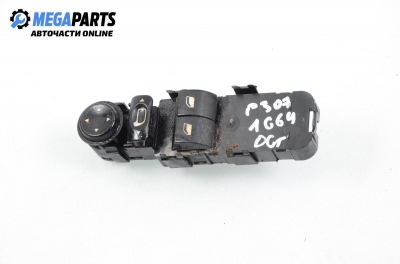 Window and mirror adjustment switch for Peugeot 307 1.6 HDI, 90 hp, station wagon, 2006