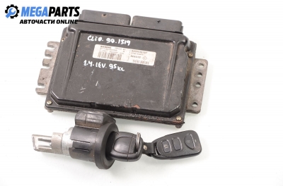 ECU incl. ignition key for Renault Clio II 1.4 16V, 95 hp, 1999 № Siemens 110030058