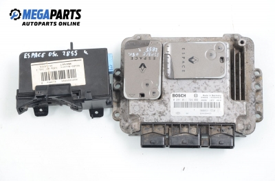 ECU incl. card and reader for Renault Espace 2.2 dCi, 150 hp, 2005 № Bosch 0 281 011 724