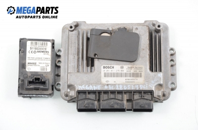 ECU with card reader for Renault Megane 1.9 dCi, 120 hp, station wagon, 2003 № Bosch 0 281 011 275