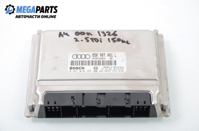 ECU for Audi A4 (B5) 2.5 TDI Quattro, 150 hp, combi, 2000 № 8D0 907 401 L