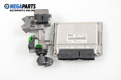 ECU mit zündschlüssel und wegfahrsperre für Honda Civic VII 1.7 CTDi, 100 hp, hecktür, 3 türen, 2004 № Bosch 0 281 011 434