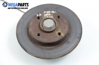 Knuckle hub for Peugeot 307 1.6 HDI, 109 hp, hatchback, 5 doors, 2006, position: rear - right