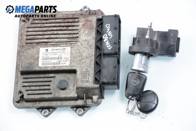 ECU cu cheie de contact pentru Opel Combo 1.3 16V CDTI, 75 cp, pasager, 2008 № GM 55194015 ZF