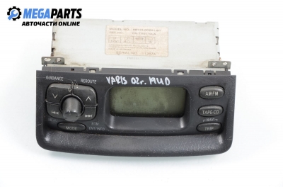 Auto kassettenspieler für Toyota Yaris 1.0 16V, 68 hp, 3 türen, 2002 № 86110-0D021-B1
