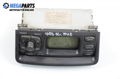 Cassette player for Toyota Yaris 1.0 16V, 68 hp, 3 doors, 2002 № 86110-0D021-B1