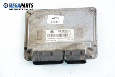 ECU for Skoda Fabia 1.4, 60 hp, hatchback, 5 doors, 2001 № 047 906 033 D