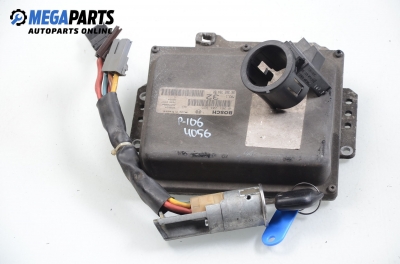 ECU mit zündschlüssel und wegfahrsperre für Peugeot 106 1.0, 50 hp, 3 türen, 1998 № Bosch 0 261 204 625