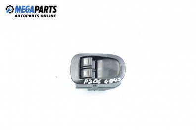 Window adjustment switch for Peugeot 206 1.9 D, 69 hp, hatchback, 5 doors, 2000
