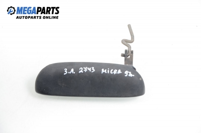 Outer handle for Nissan Micra 1.0, 54 hp, hatchback, 5 doors, 1997, position: rear - left