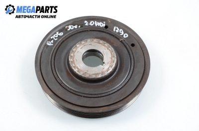 Damper pulley for Peugeot 206 2.0 HDI, 90 hp, hatchback, 5 doors, 2000