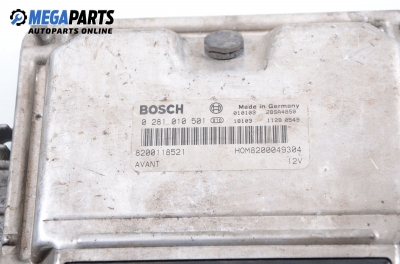 ECU mit zündschlüssel für Renault Clio 1.9 dTi, 80 hp, 3 türen, 2001 № Bosch 0 281 010 501