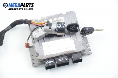 ECU incl. ignition key for Peugeot 307 2.0 HDi, 90 hp, hatchback, 5 doors, 2000 № Siemens 5WS40020G-T