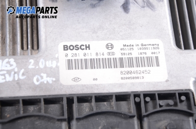ECU cu cititor și card pentru Renault Scenic II 2.0 dCi, 150 cp, 2007 № Bosch 0 281 011 814