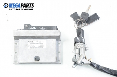 ECU incl. ignition key for Peugeot 406 1.9 TD, 90 hp, sedan, 1997 № Bosch 0 281 001 262