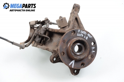 Knuckle hub for Peugeot 306 1.8, 101 hp, hatchback, 5 doors, 1994, position: front - left