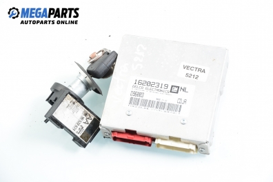 ECU cu cheie de contact și imobilizator pentru Opel Vectra B 1.6 16V, 101 cp, sedan, 1997 № GM 16202319