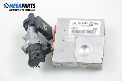 ECU incl. ignition key and immobilizer for Opel Corsa B 1.4 16V, 90 hp, 3 doors, 1997 № 16192849 RH