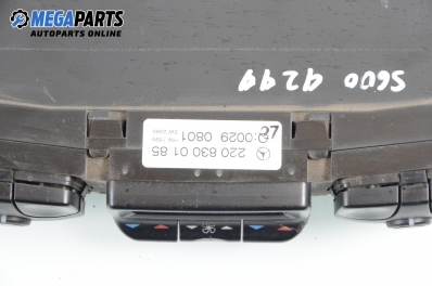 Air conditioning panel for Mercedes-Benz S-Class W220 6.0, 367 hp automatic, 2001 № A 220 830 01 85