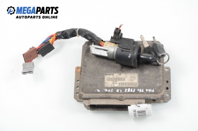 ECU mit zündschlüssel für Peugeot 106 1.0, 50 hp, 3 türen, 1999 № Bosch 0 261 204 625