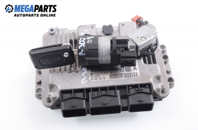 ECU incl. ignition key for Peugeot 307 1.6 HDi, 90 hp, hatchback, 5 doors, 2005 № Bosch 0 281 011 863