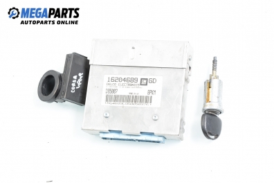 ECU incl. ignition key and immobilizer for Opel Corsa B 1.2, 45 hp, 3 doors, 1996 № GM 16204689