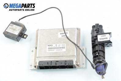 ECU mit zündschlüssel und wegfahrsperre für Fiat Marea 1.9 JTD, 105 hp, combi, 2000 № Bosch 0 281 001 928