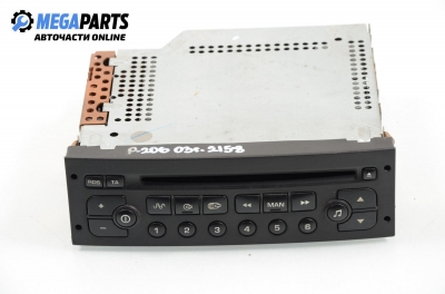 CD player for Peugeot 206 1.4, 75 hp, hatchback, 3 doors, 2003