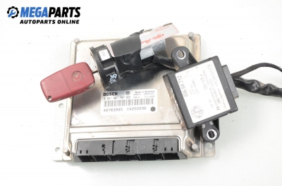 ECU incl. ignition key and immobilizer for Alfa Romeo 166 2.4 JTD, 136 hp, 2000 № Bosch 0 281 001 787