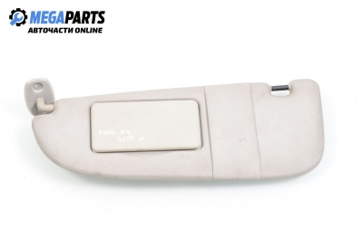 Sun visor for Peugeot 206 1.4 HDI, 68 hp, hatchback, 3 doors, 2004, position: left