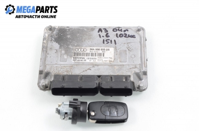ECU incl. ignition key for Audi A3 (8P/8PA) 1.6, 102 hp, 3 doors, 2004 № 06A 906 033 DS