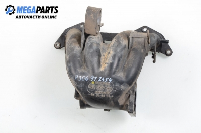 Intake manifold for Peugeot 306 1.6, 89 hp, hatchback, 5 doors, 1997