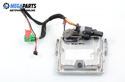 ECU mit zündschlüssel für Peugeot 307 2.0 HDI, 107 hp, 3 türen, 2002 № Bosch 0 281 011 081