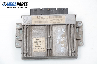 ECU for Peugeot 206 1.4, 75 hp, hatchback, 3 doors, 2002 № 9644625680-00