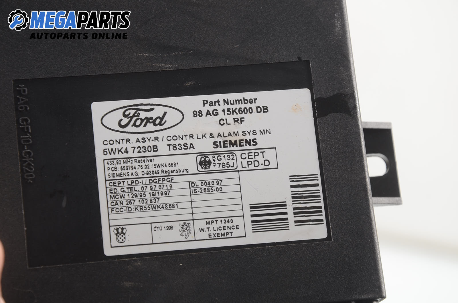 Central lock module for Ford Focus I 1.8 TDDi, 90 hp, sedan, 1999